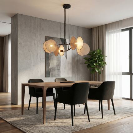 Lustr na lanku MOTIF 4xE14/10W/230V béžová