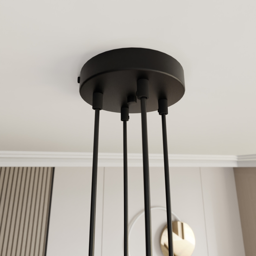Lustr na lanku MOTIF 4xE27/15W/230V černá/zlatá