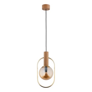 Lustr na lanku MUFI 1xE14/10W/230V zlatá/béžová