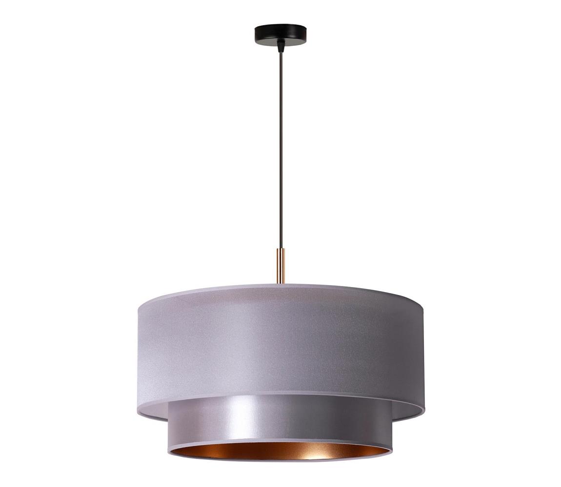 Duolla Lustr na lanku NANTES 1xE27/15W/230V pr. 45 cm stříbrná/měděná DU602532