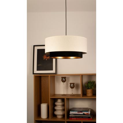 Lustr na lanku NATIA 1xE27/60W/230V pr. 45 cm bílá/černá