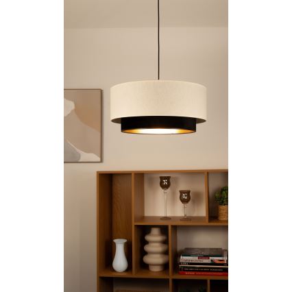 Lustr na lanku NATIA 1xE27/60W/230V pr. 45 cm bílá/černá