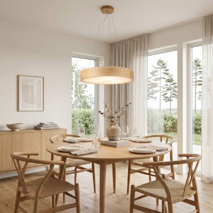 Lustr na lanku NATURAL MODERN 3xE27/15W/230V pr. 47,5 cm borovice