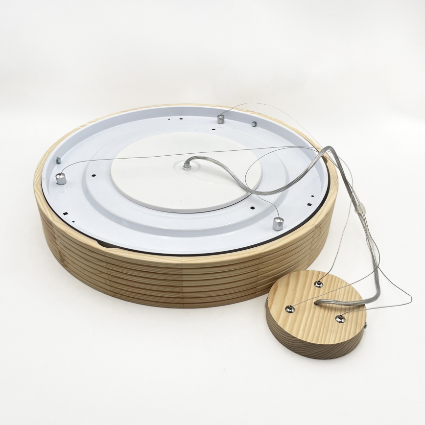 Lustr na lanku NATURAL MODERN 3xE27/15W/230V pr. 47,5 cm borovice