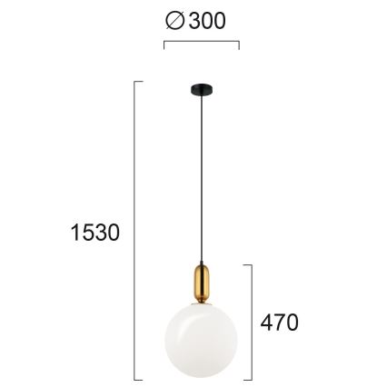 Lustr na lanku NEPTUNE 1xE27/40W/230V zlatá