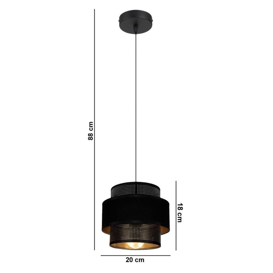Lustr na lanku NESS 1xE27/60W/230V černá