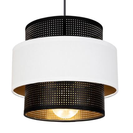 Lustr na lanku NESS 2xE27/60W/230V černá/bílá
