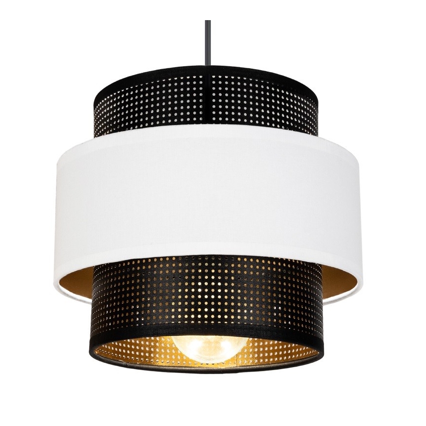 Lustr na lanku NESS 2xE27/60W/230V černá/bílá