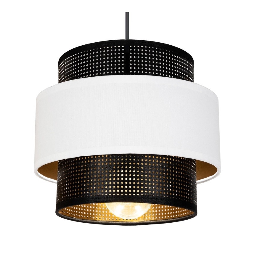 Lustr na lanku NESS 2xE27/60W/230V pavouk černá/bílá