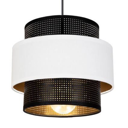 Lustr na lanku NESS 3xE27/60W/230V černá/bílá