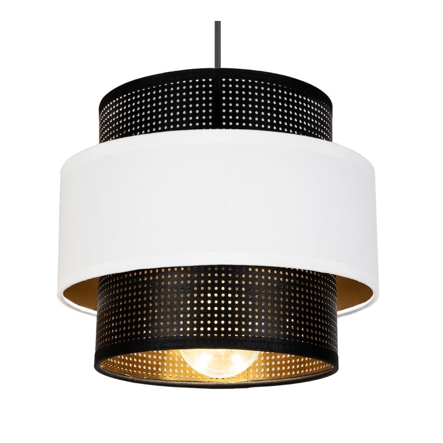 Lustr na lanku NESS 3xE27/60W/230V černá/bílá