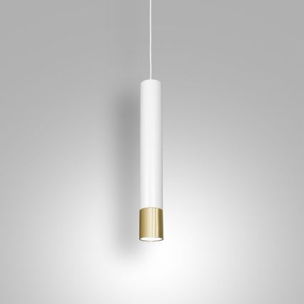 Lustr na lanku NEST 1xGU10/8W/230V bílá/zlatá