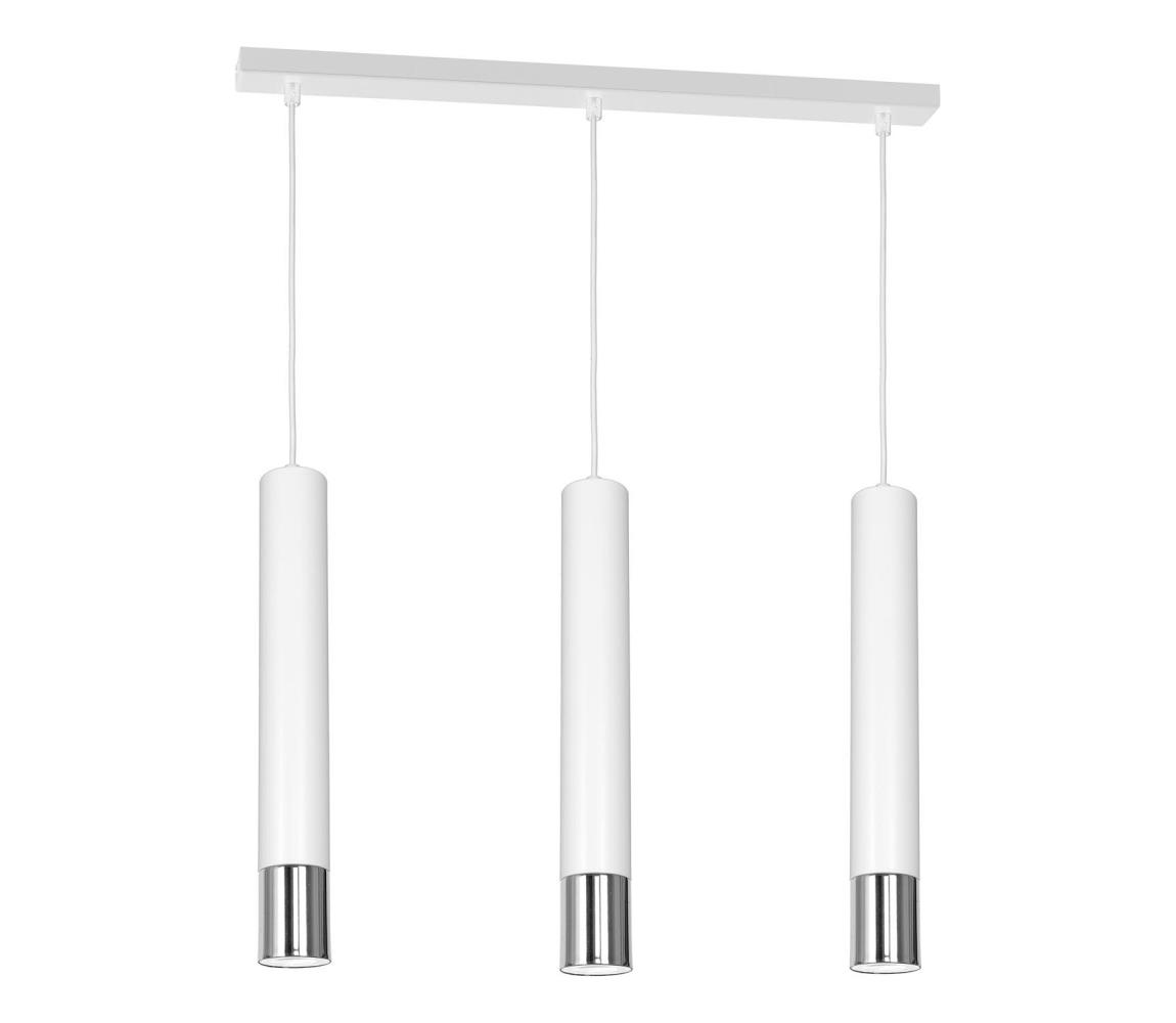 Luminex Lustr na lanku NEST 3xGU10/8W/230V bílá/lesklý chrom LU1054