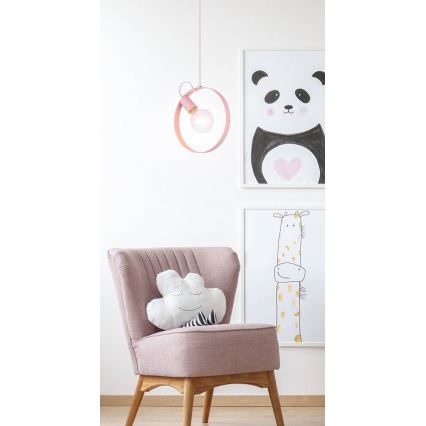 Lustr na lanku NEXO 1xE27/40W/230V růžová