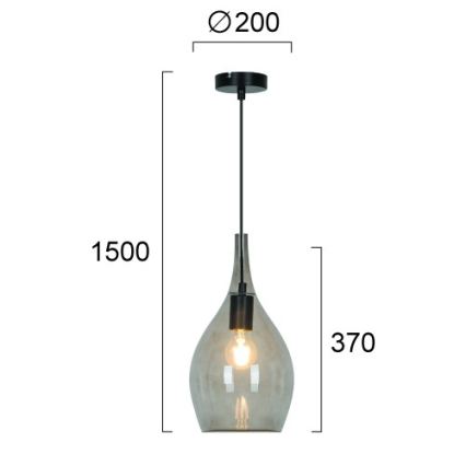 Lustr na lanku NEXT 1xE27/40W/230V kouřová černá