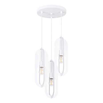 Lustr na lanku NICUS 3xE27/15W/230V bílá