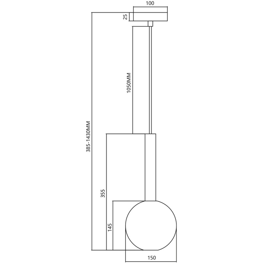 Lustr na lanku NIKO 1xG9/9W/230V pr. 15 cm černá