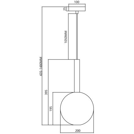 Lustr na lanku NIKO 1xG9/9W/230V pr. 20 cm černá