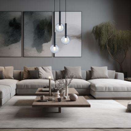 Lustr na lanku NIKO 3xG9/9W/230V černá