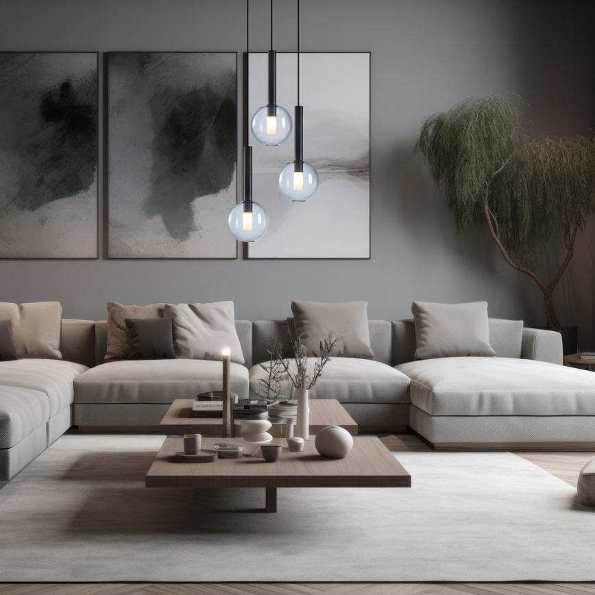 Lustr na lanku NIKO 3xG9/9W/230V černá