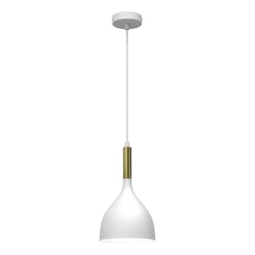 Lustr na lanku NOAK 1xE27/15W/230V bílá/zlatá