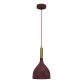 Lustr na lanku NOAK 1xE27/15W/230V burgundy