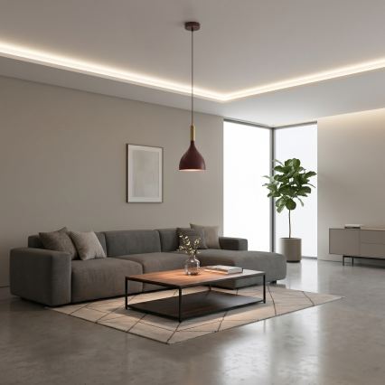 Lustr na lanku NOAK 1xE27/15W/230V burgundy
