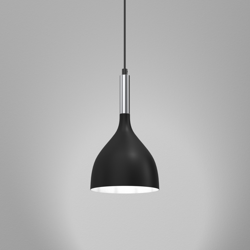 Lustr na lanku NOAK 1xE27/15W/230V černá/lesklý chrom