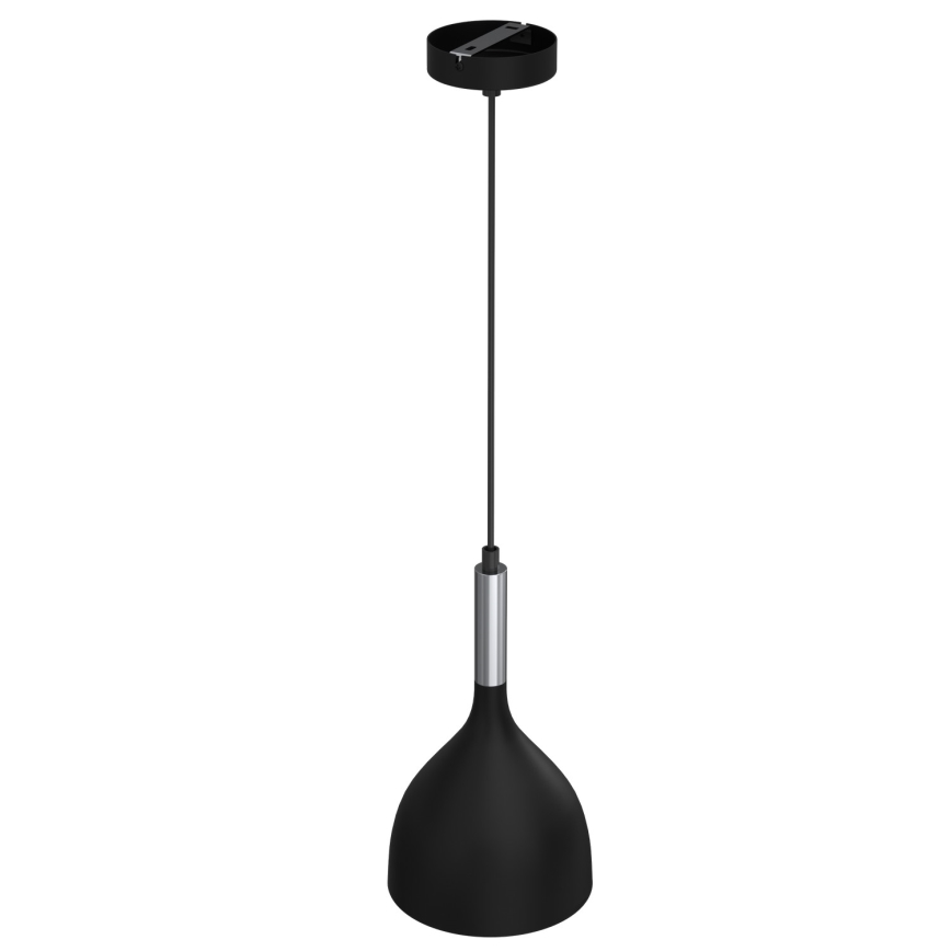 Lustr na lanku NOAK 1xE27/15W/230V černá/lesklý chrom
