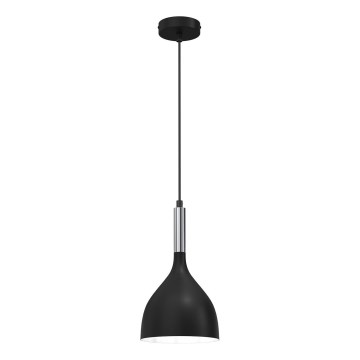Lustr na lanku NOAK 1xE27/15W/230V černá/lesklý chrom