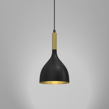 Lustr na lanku NOAK 1xE27/15W/230V černá/zlatá