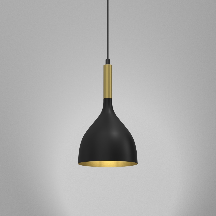 Lustr na lanku NOAK 1xE27/15W/230V černá/zlatá