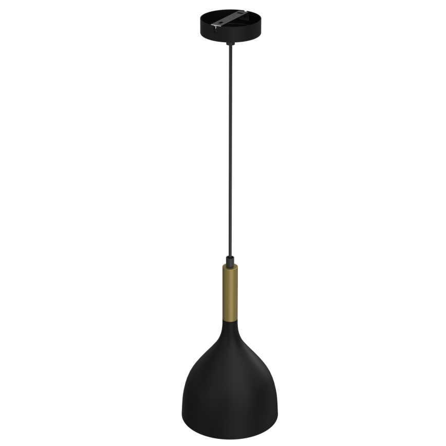 Lustr na lanku NOAK 1xE27/15W/230V černá/zlatá
