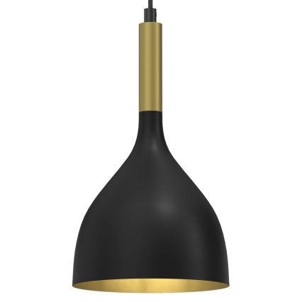 Lustr na lanku NOAK 1xE27/15W/230V černá/zlatá