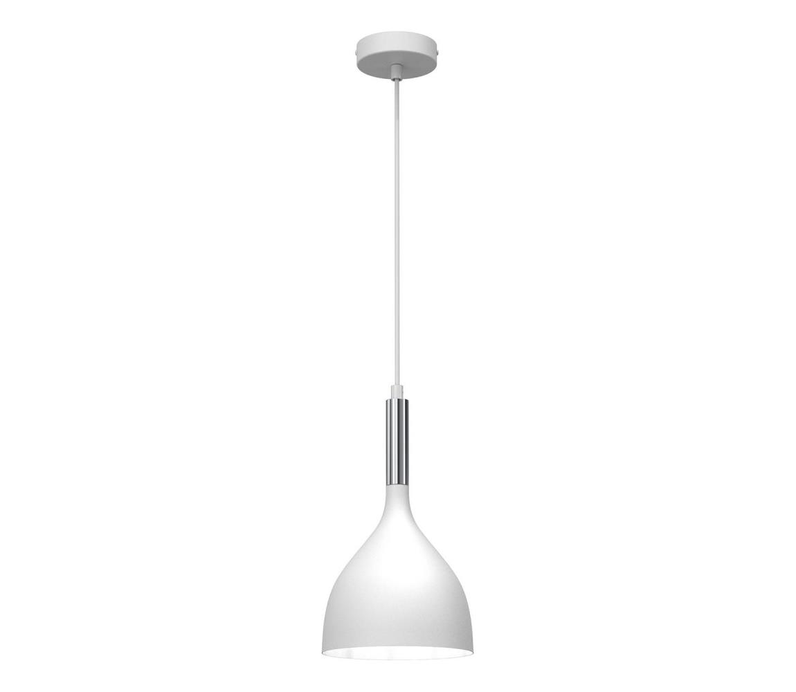 Luminex Lustr na lanku NOAK 1xE27/60W/230V bílá/lesklý chrom LU3899