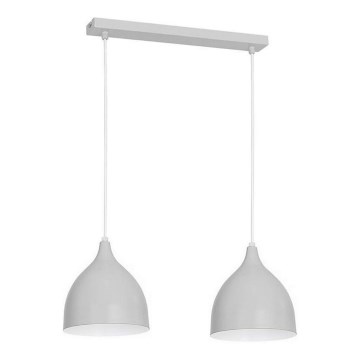 Lustr na lanku NOAK 2xE27/15W/230V šedá