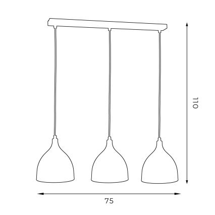 Lustr na lanku NOAK 3xE27/15W/230V bílá