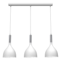 Lustr na lanku NOAK 3xE27/15W/230V bílá/lesklý chrom
