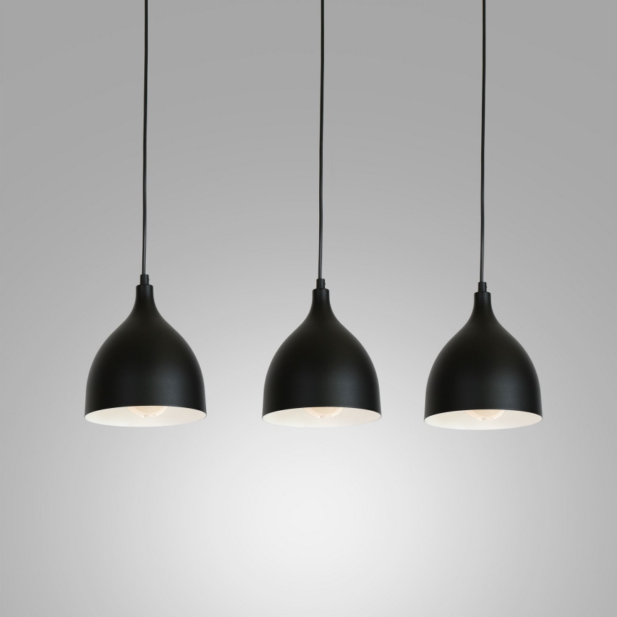 Lustr na lanku NOAK 3xE27/15W/230V černá