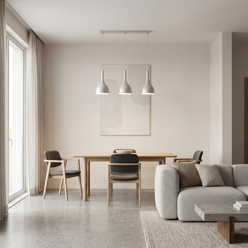 Lustr na lanku NOAK 3xE27/15W/230V krémová