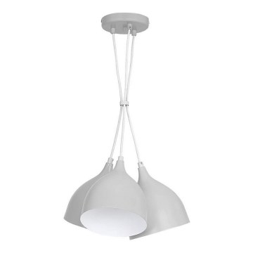 Lustr na lanku NOAK 3xE27/15W/230V šedá