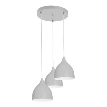 Lustr na lanku NOAK 3xE27/15W/230V šedá