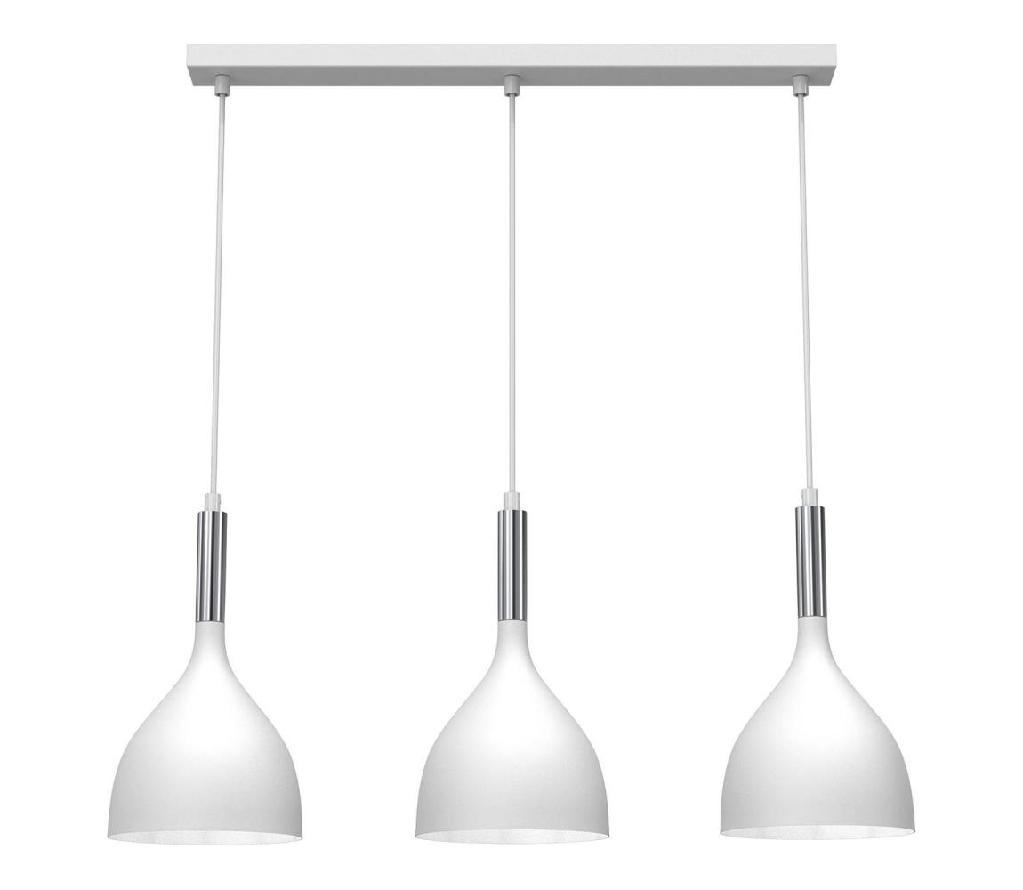 Luminex Lustr na lanku NOAK 3xE27/60W/230V bílá/lesklý chrom LU3900
