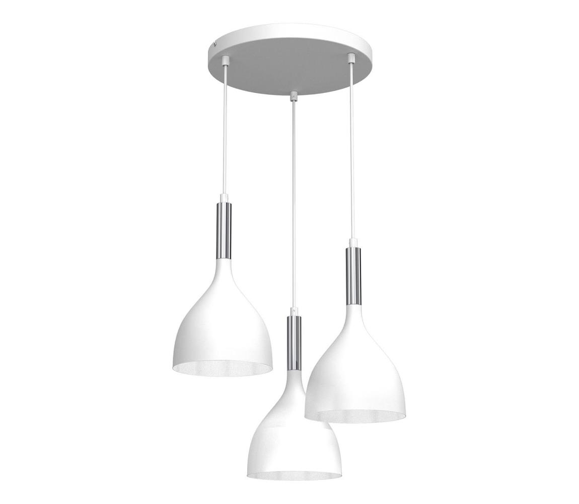 Luminex Lustr na lanku NOAK 3xE27/60W/230V bílá/lesklý chrom LU3901