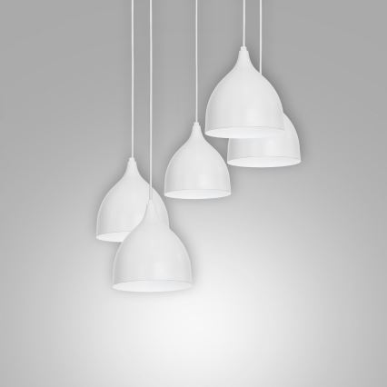 Lustr na lanku NOAK 5xE27/15W/230V šedá