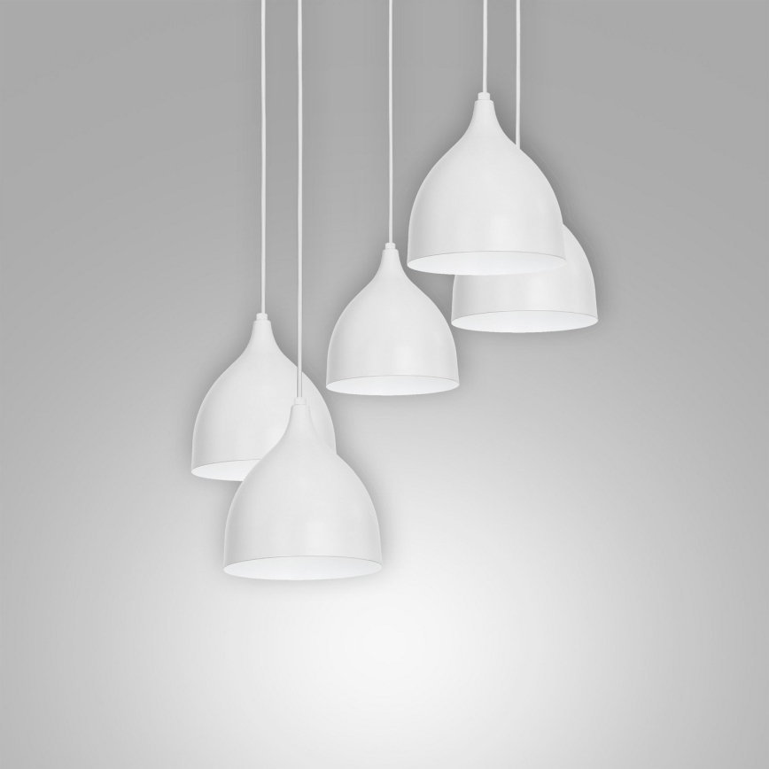 Lustr na lanku NOAK 5xE27/15W/230V šedá