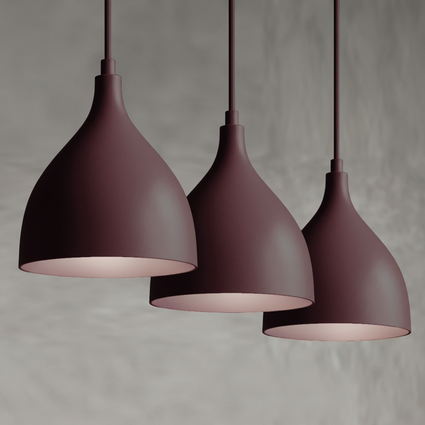 Lustr na lanku NOAK CLASSIC 3xE27/15W/230V burgundy