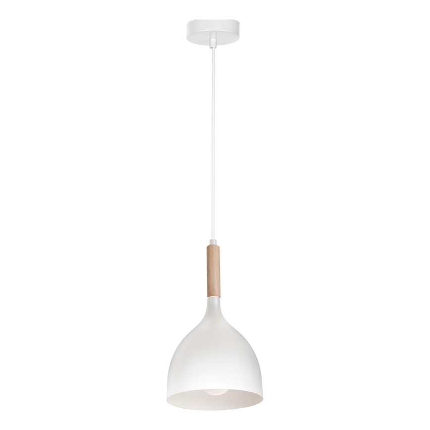 Lustr na lanku NOAK WOOD 1xE27/15W/230V bílá/buk