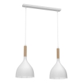 Lustr na lanku NOAK WOOD 2xE27/15W/230V bílá/buk