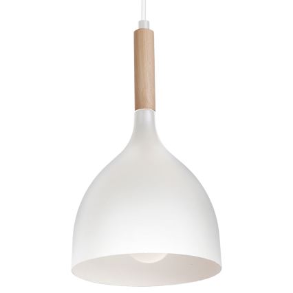 Lustr na lanku NOAK WOOD 3xE27/15W/230V bílá/buk